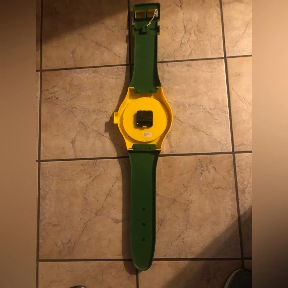 John Deere Green and Yellow Tractor Wall Clock